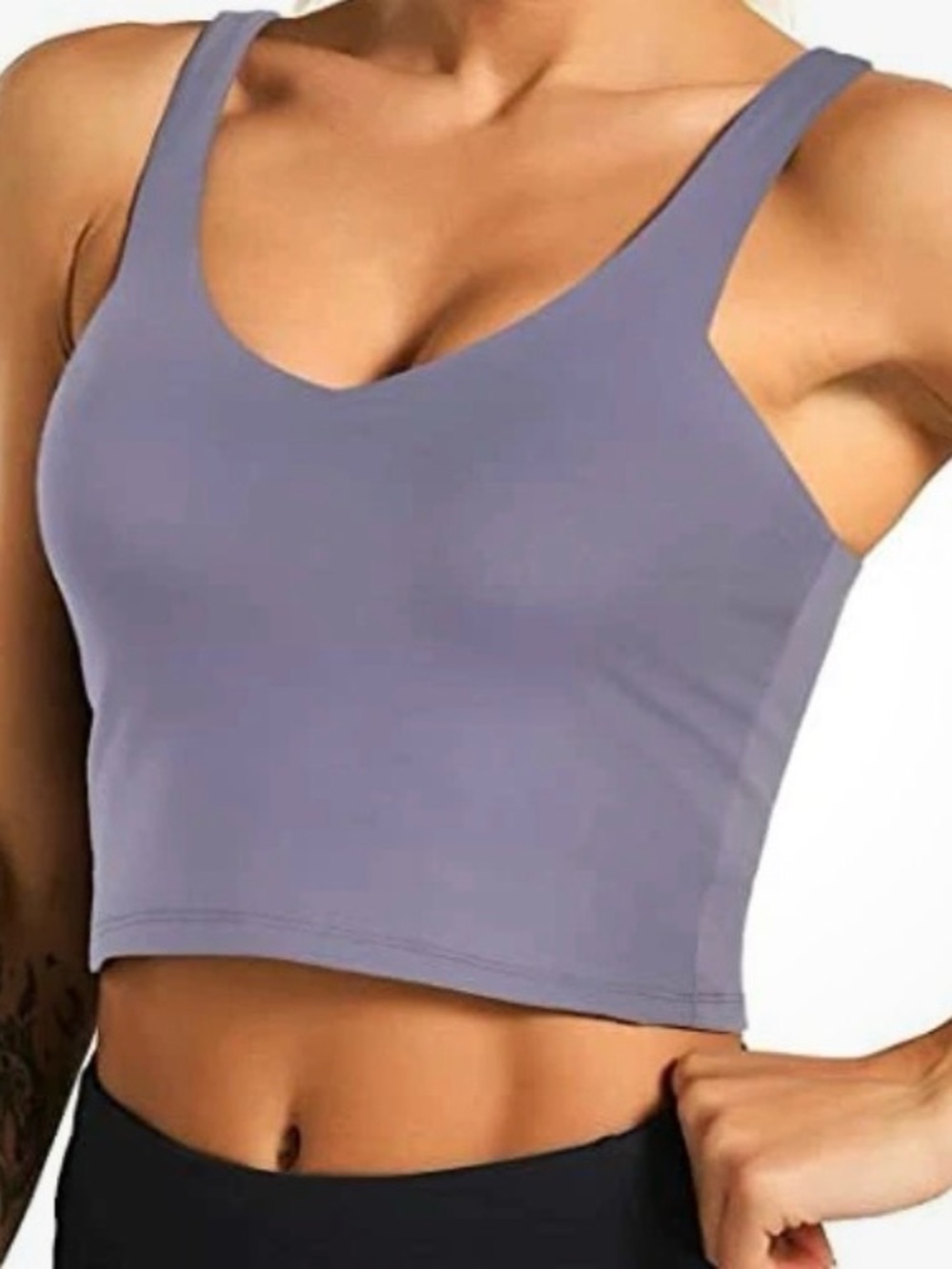 Luslulu V-Neck Seamless Crop Sports Bra. Size S